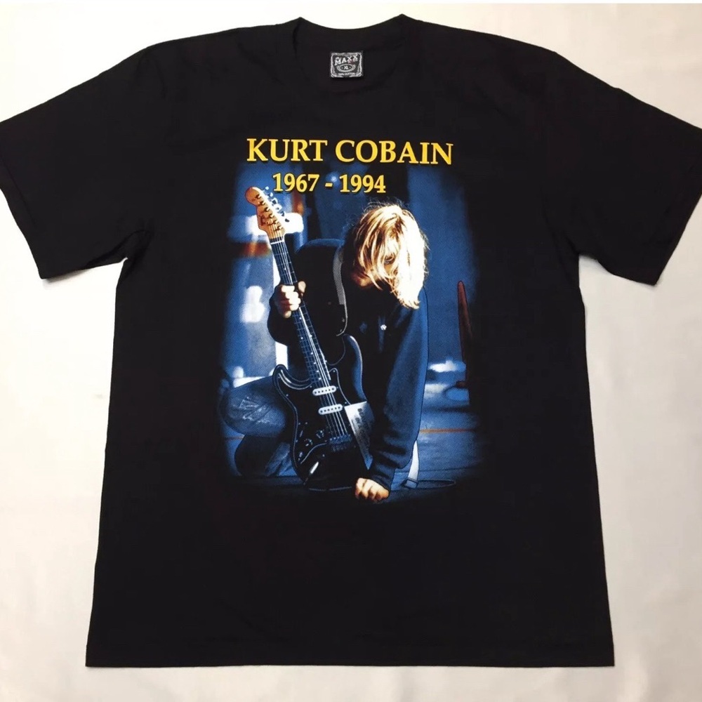 KURT COBAIN 1967-1994 NIRVANA Black T-Shirt 100% Cotton Size XL